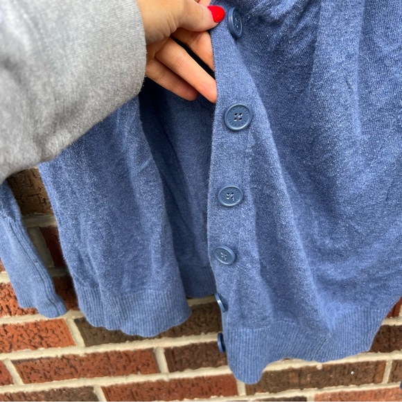 Express Dusty Blue Long Sleeve Button Sweater Cardigan - Picture 3 of 3